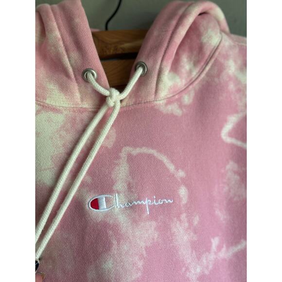 Champion Womens Tye Dye Hooded Sweatshirt Pink Size Small - Picture 2 of 5